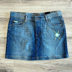 Vintage Y2K 90s argyle South Pole denim mini skirt
